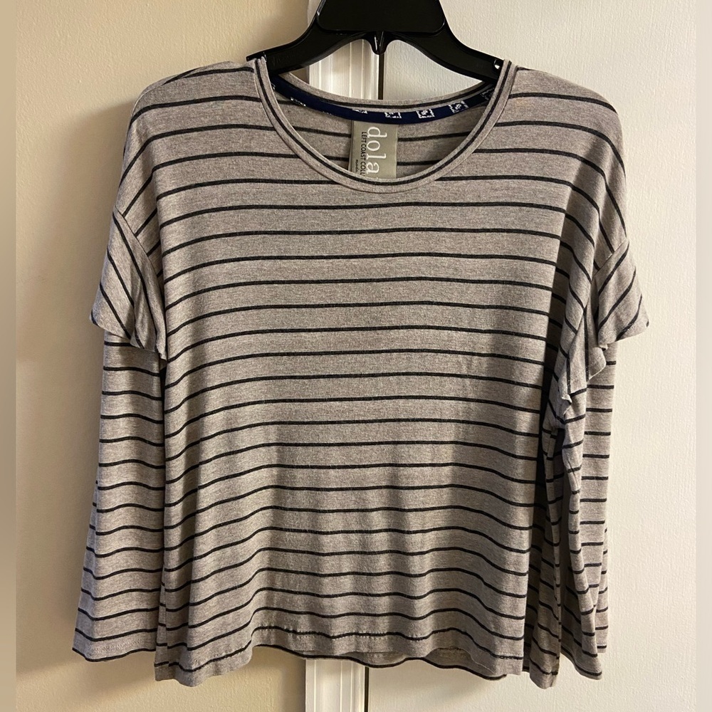Anthropologie Dolan Striped Crewneck Blouse Large